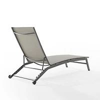Gray Adjustable Outdoor Chaise Lounge