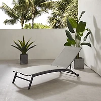 Gray Adjustable Outdoor Chaise Lounge