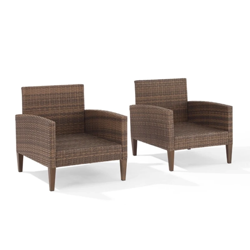 Ivory Upholstered Wicker 2-pc. Outdoor Chair Set