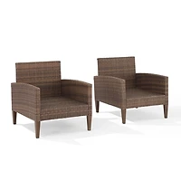 Ivory Upholstered Wicker 2-pc. Outdoor Chair Set