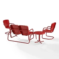 Red Metal Clamshell 4-pc. Outdoor Conversation Set