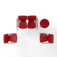 Red Metal Clamshell 4-pc. Outdoor Conversation Set