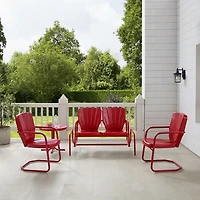 Red Metal Clamshell 4-pc. Outdoor Conversation Set