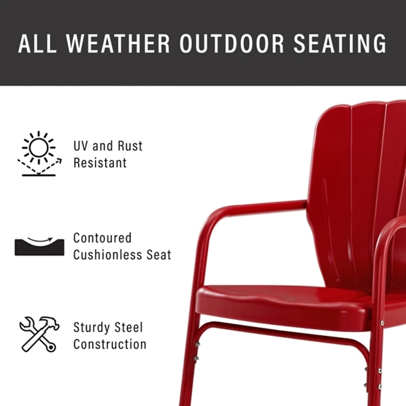 Red Metal Clamshell 4-pc. Outdoor Conversation Set