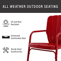 Red Metal Clamshell 4-pc. Outdoor Conversation Set