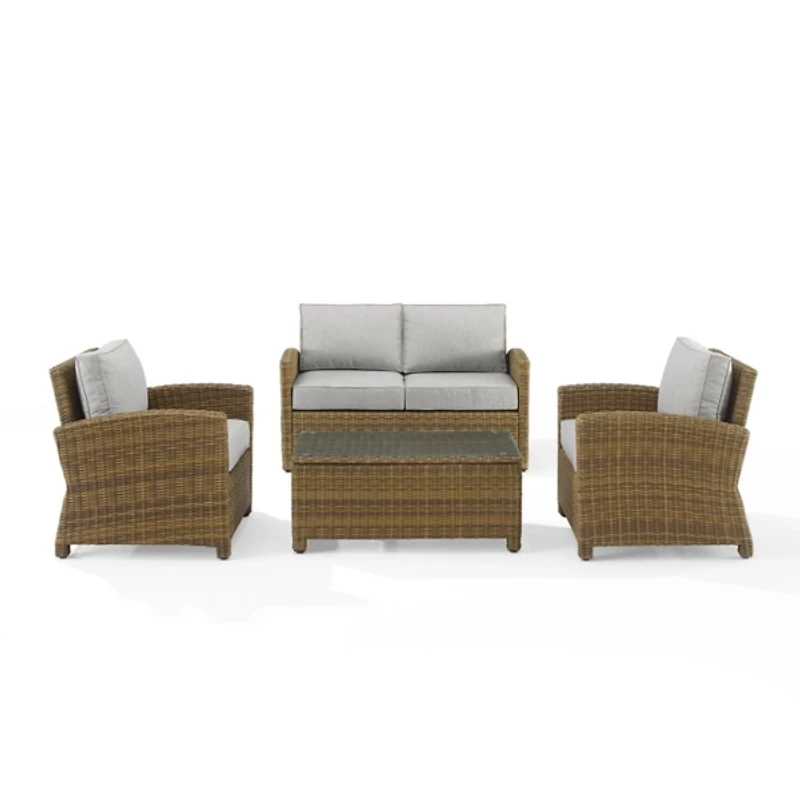 Brown Wicker 4-pc. Outdoor Conversation Set
