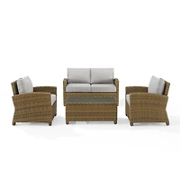 Brown Wicker 4-pc. Outdoor Conversation Set