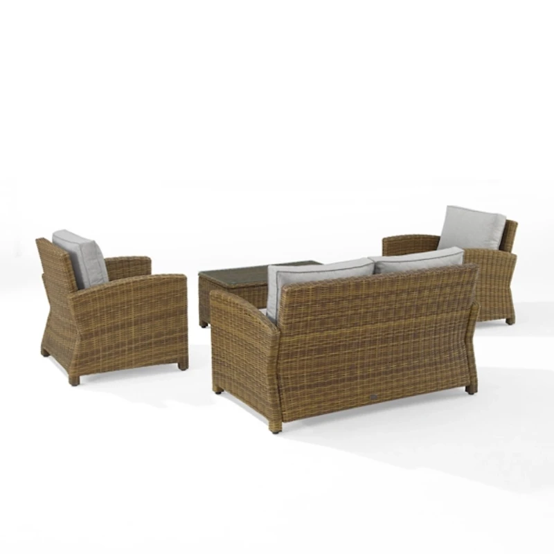 Brown Wicker 4-pc. Outdoor Conversation Set