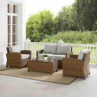 Brown Wicker 4-pc. Outdoor Conversation Set