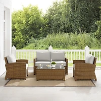 Brown Wicker 4-pc. Outdoor Conversation Set