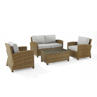 Brown Wicker 4-pc. Outdoor Conversation Set