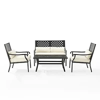 White Upholstered 4-pc. Outdoor Conversation Set