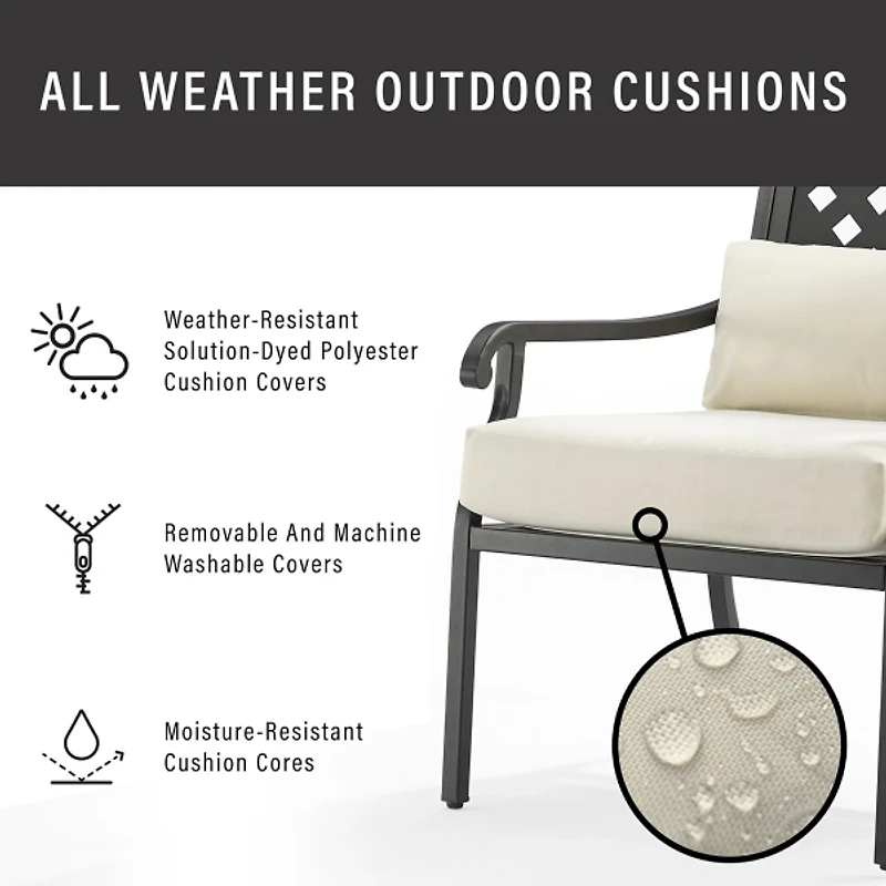 White Upholstered 4-pc. Outdoor Conversation Set