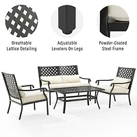 White Upholstered 4-pc. Outdoor Conversation Set