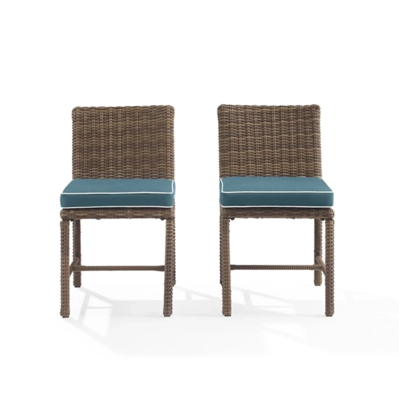Blue Upholstered 2-pc. Outdoor Dining Chair Set