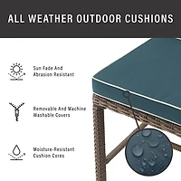 Blue Upholstered 2-pc. Outdoor Dining Chair Set