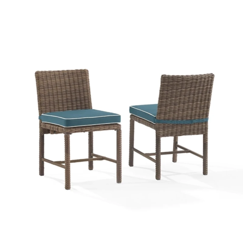 Blue Upholstered 2-pc. Outdoor Dining Chair Set