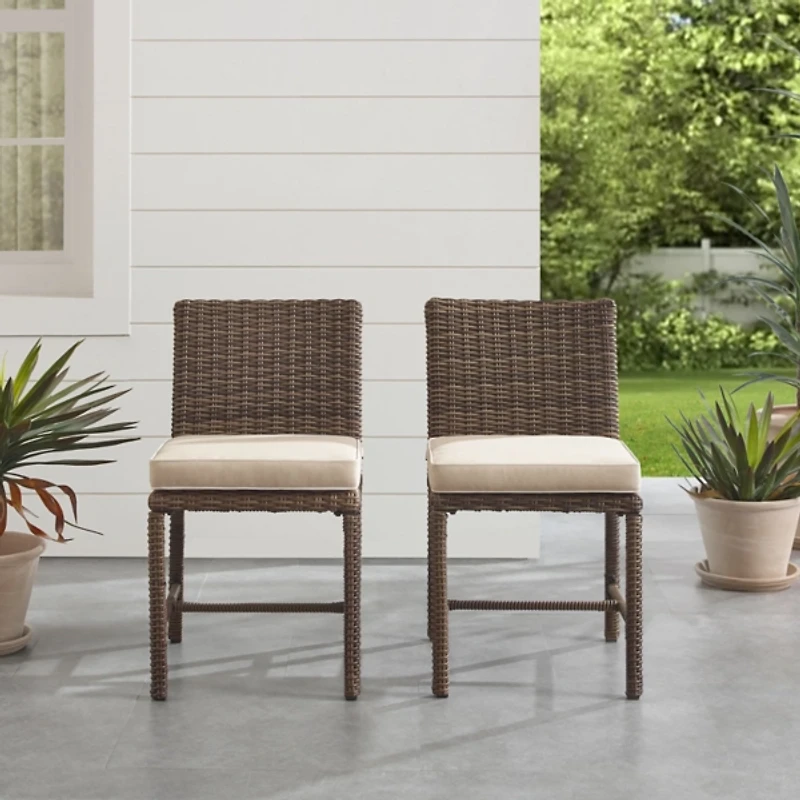 Sand Upholstered 2-pc. Outdoor Dining Chair Set