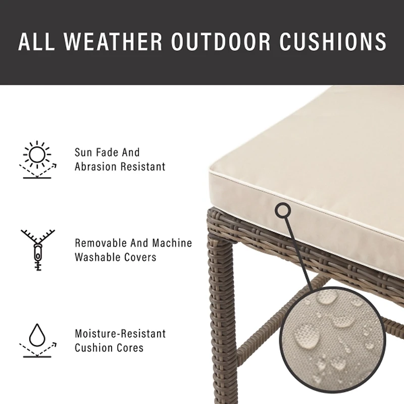 Sand Upholstered 2-pc. Outdoor Dining Chair Set