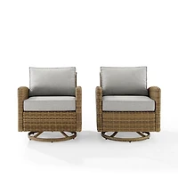 Upholstered Wicker Swivel Rockers