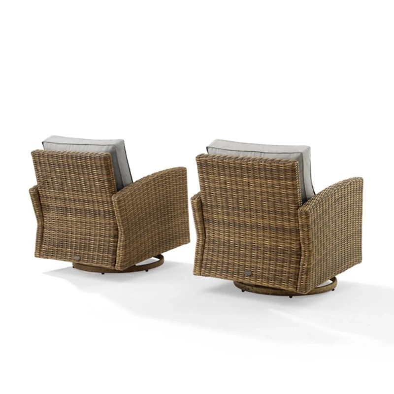 Upholstered Wicker Swivel Rockers