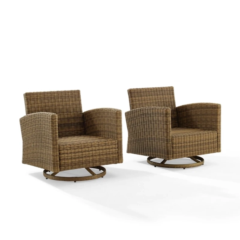 Upholstered Wicker Swivel Rockers