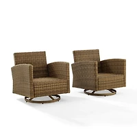 Upholstered Wicker Swivel Rockers