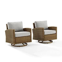 Upholstered Wicker Swivel Rockers