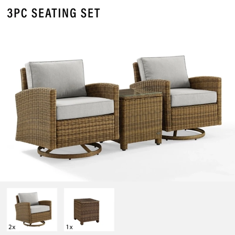 Swivel Chair & Table 3-pc. Outdoor Set