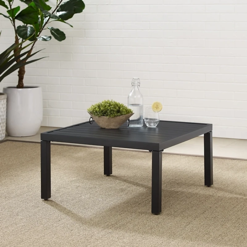 Black Metal Low Profile Outdoor Coffee Table