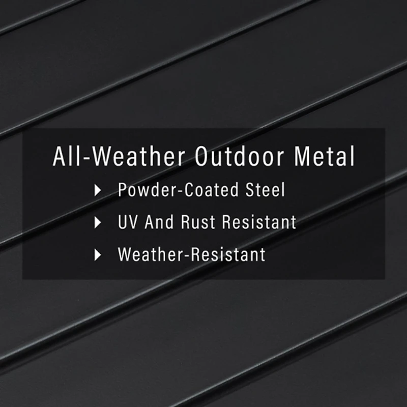 Black Metal Low Profile Outdoor Coffee Table