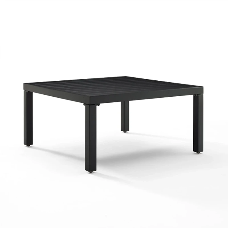 Black Metal Low Profile Outdoor Coffee Table