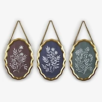 Botanicals Wavy Framed Art Prints, Set of 3