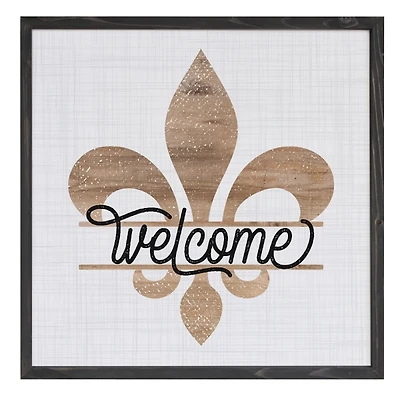 Welcome Fleur De Lis Wall Plaque