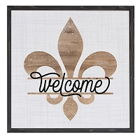 Welcome Fleur De Lis Wall Plaque