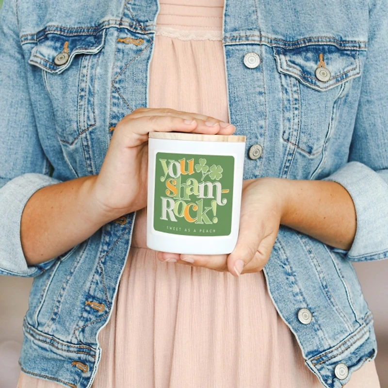 You Sham-rock Sweet as Peach Jar Candle