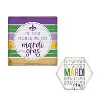 Mardi Gras Sign & Coaster 2-pc. Gift Set