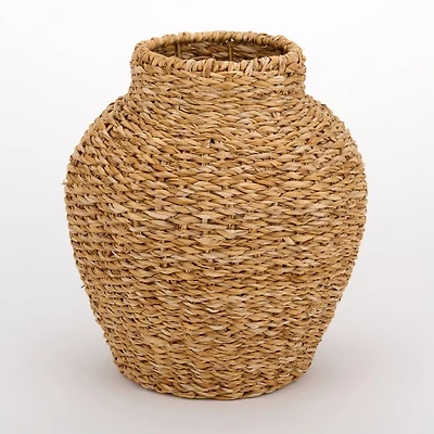 Natural Seagrass Woven Vase, 12 in.