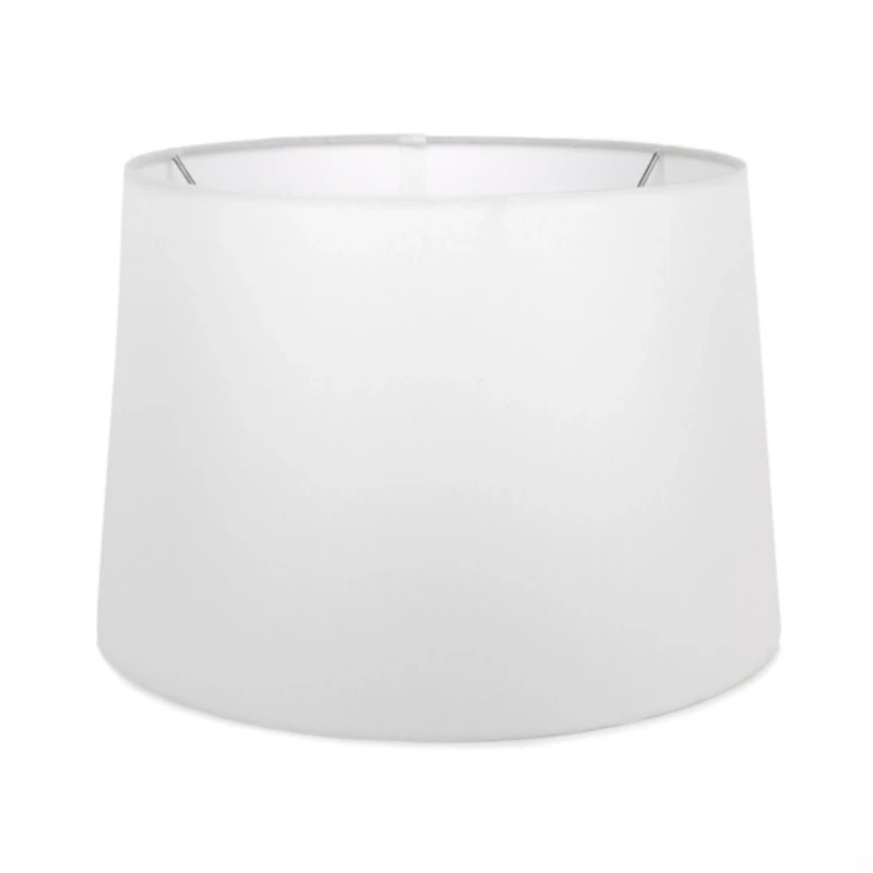 White Linen Tapered Drum Lamp Shade, 13x15x10