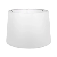 White Linen Tapered Drum Lamp Shade, 13x15x10