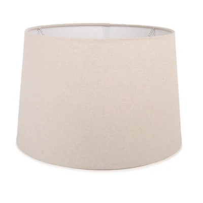 Tan Linen Tapered Drum Lamp Shade, 13x15x10