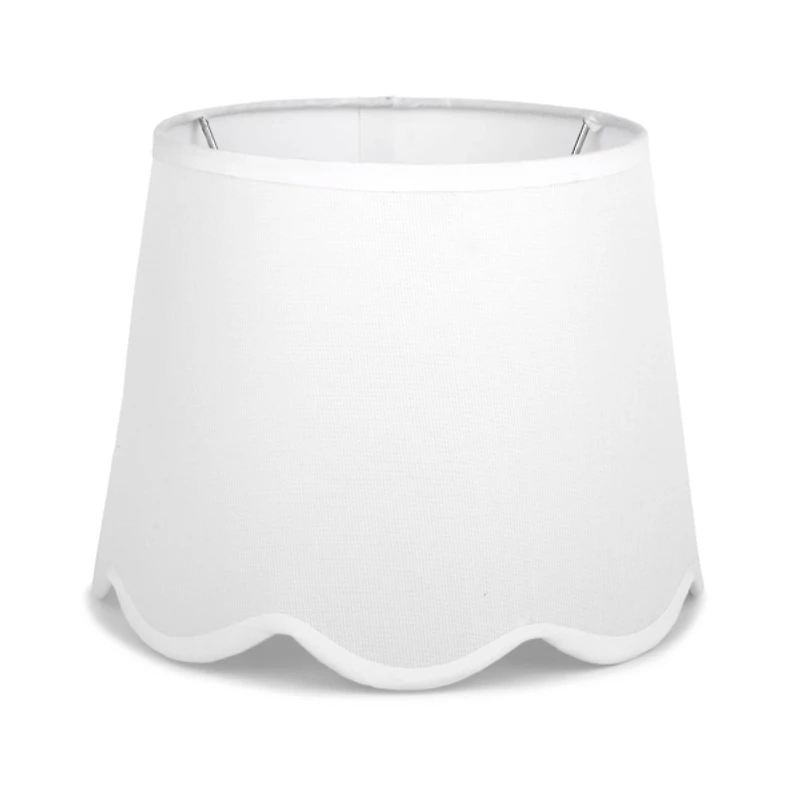 White Scalloped Tapered Lamp Shade, 7x9x9