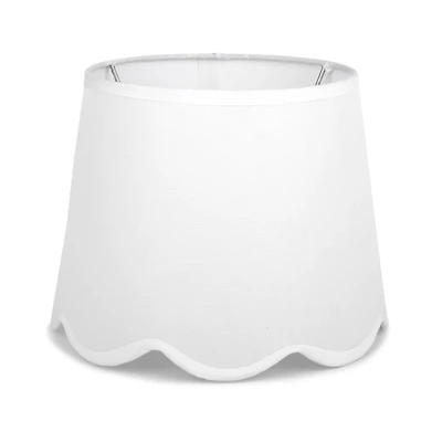 White Scalloped Tapered Lamp Shade, 7x9x9