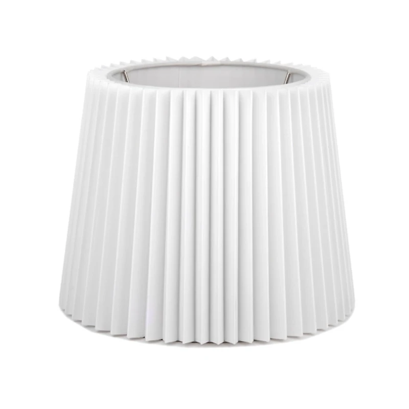 White Hard Pleated Tapered Lamp Shade, 7x9x9