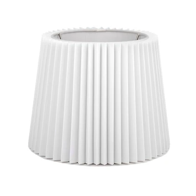 White Hard Pleated Tapered Lamp Shade, 7x9x9
