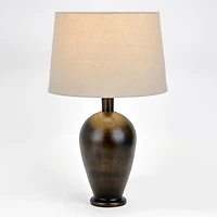 Distressed Black Curved Large Table Lamp Base