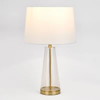 Clear Glass & Brass Metal Large Table Lamp Base