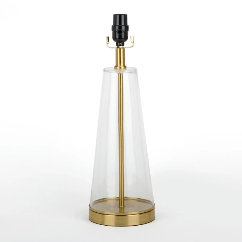 Clear Glass & Brass Metal Large Table Lamp Base