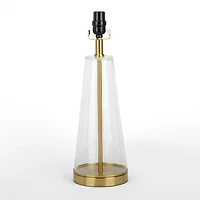 Clear Glass & Brass Metal Large Table Lamp Base