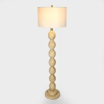 Adele Ivory Faux Stone Floor Lamp